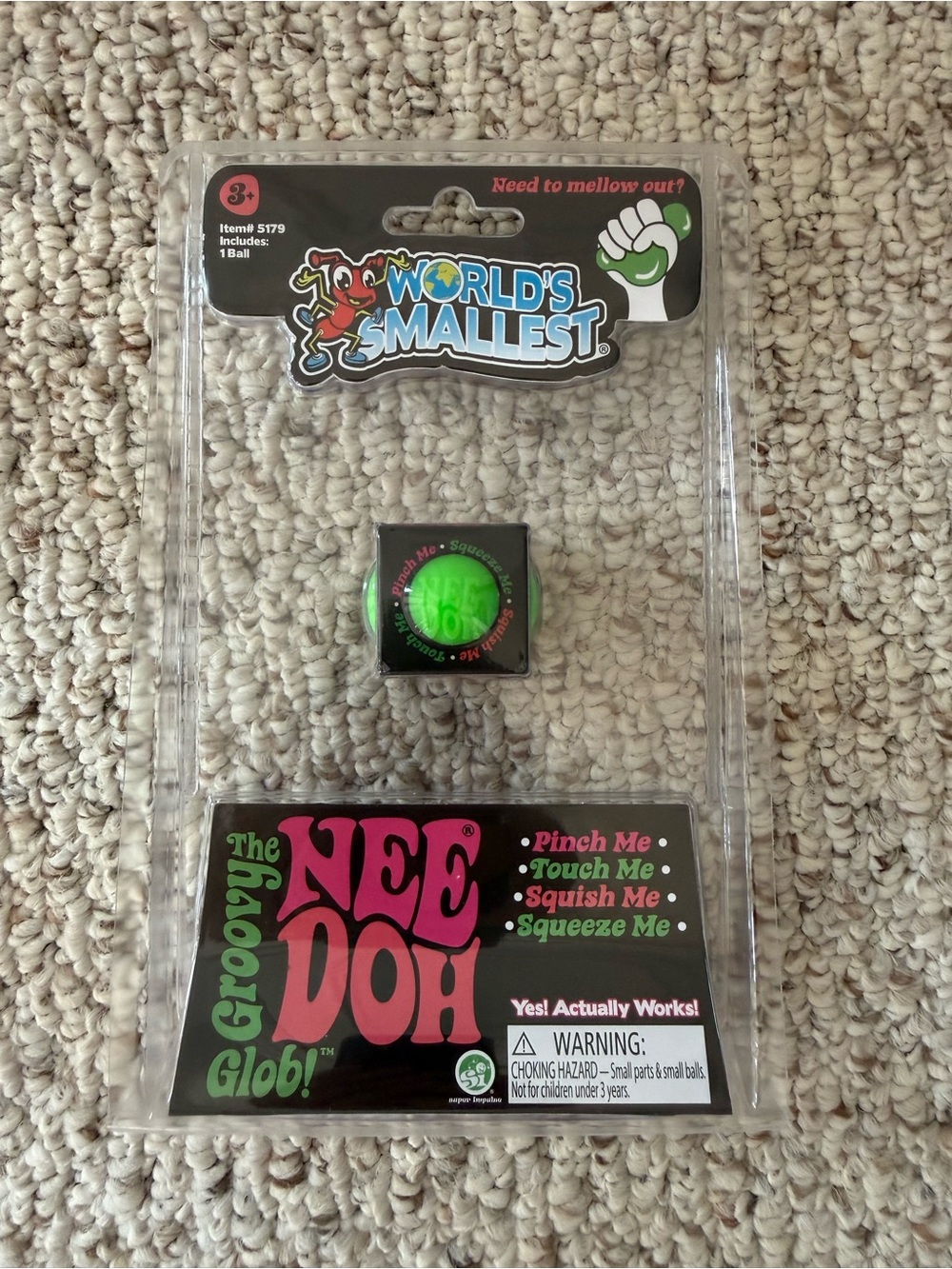 World’s Smallest NeeDoh Green NEW Sealed HTF